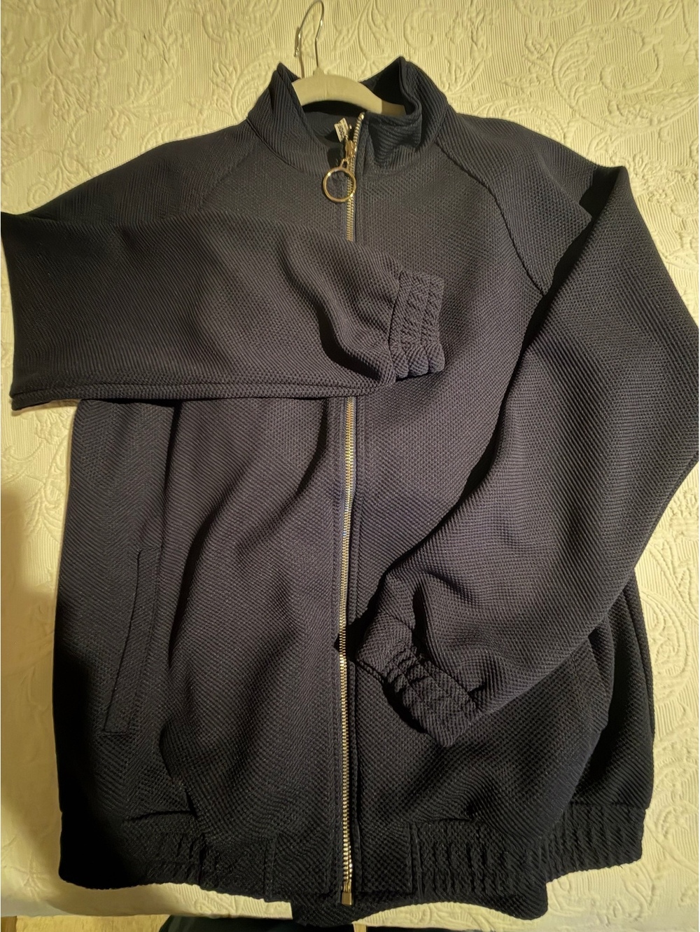 CoofAndy Navy Blue Zip Jacket and Matching Pants Set Size L